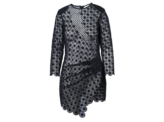 Mini-Kleid mit Drapierung und Schnürung von Self Portrait Schwarz