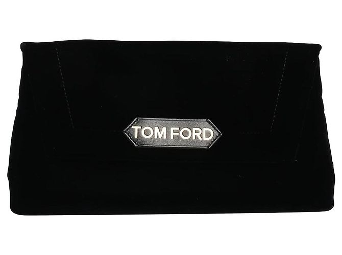 Tom Ford Bolsa de ombro em veludo preto com corrente