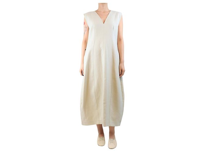 Studio Nicholson Vestido midi de algodón Dove Enna - talla UK 12