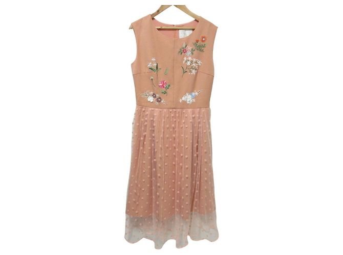 Autre Marque Chesty Punkt Tüll Langkleid Pink