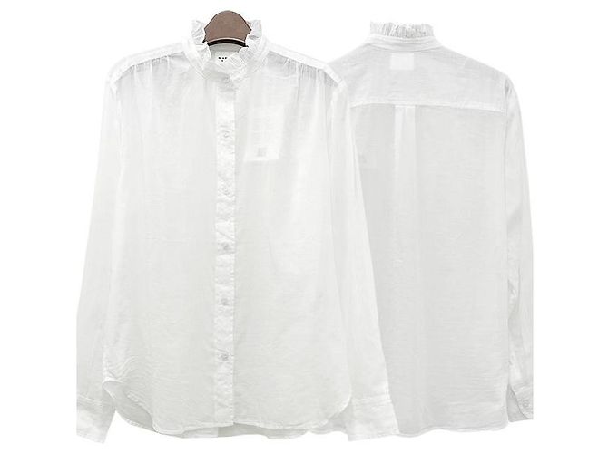 Isabel Marant Etpull GAMBLE Blusa di cotone bianca Bianco