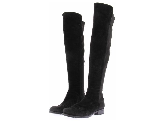 Stuart Weitzman Cuissardes noires en daim