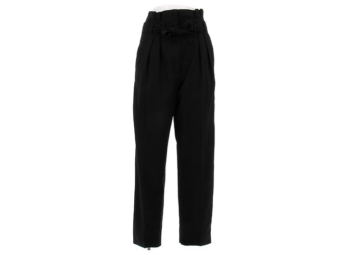 Iro Calça preta com cinto de algodão Preto