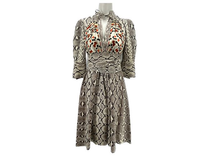 Givenchy Python Kleid aus Seide Größe 36 Mehrfarben 