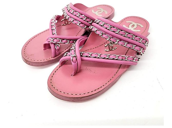 Chanel Chain Slippers Rosa