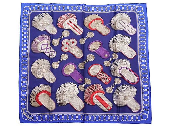 Hermès Sciarpa in seta blu viola Multicolore 
