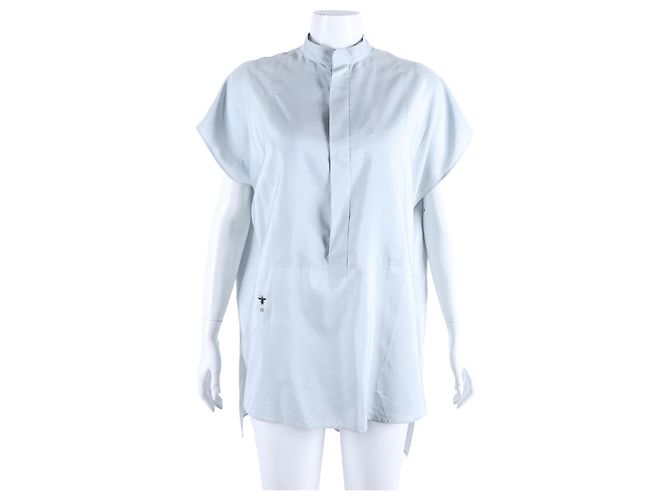 Dior Ärmelloses Seidentop Blau 