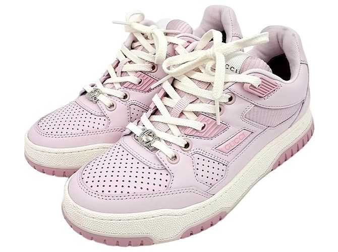 Baskets Gucci en cuir rose