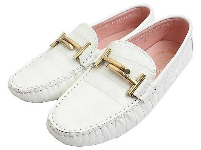 Tod's Mocassin Blanc Wani Pattern