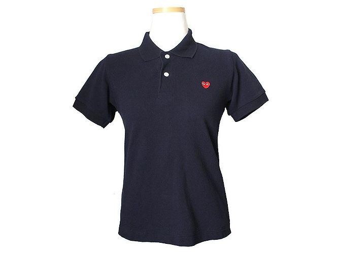 Comme Des Garcons Marine Piqué Hemd Comme des Garçons Blau