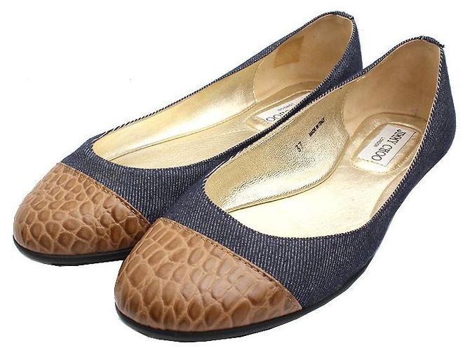 Jimmy Choo Chaussures plates en denim Bleu
