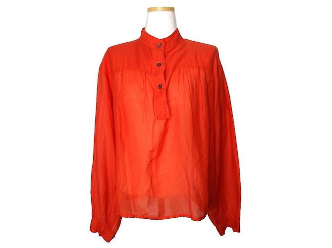 Bluse aus Baumwolle und Seide in Blutorange von Isabel Marant