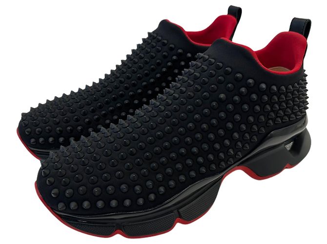 Christian Louboutin Baskets Spike Socks Noir
