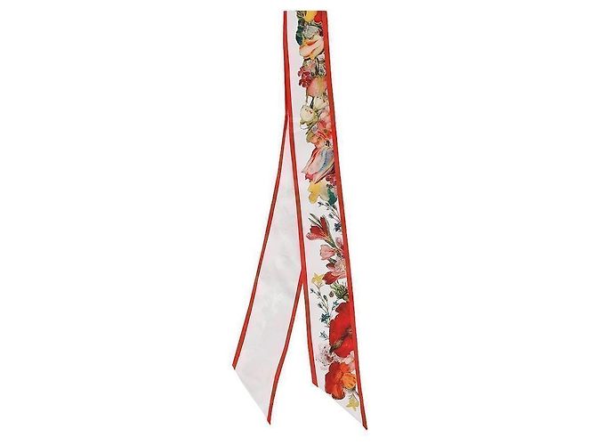 Alexander Mcqueen Blumenmuster Twilly Schal Rot