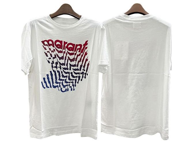 Isabel Marant Weißes T-Shirt mit grafischem Logo Etoile ZEWEL