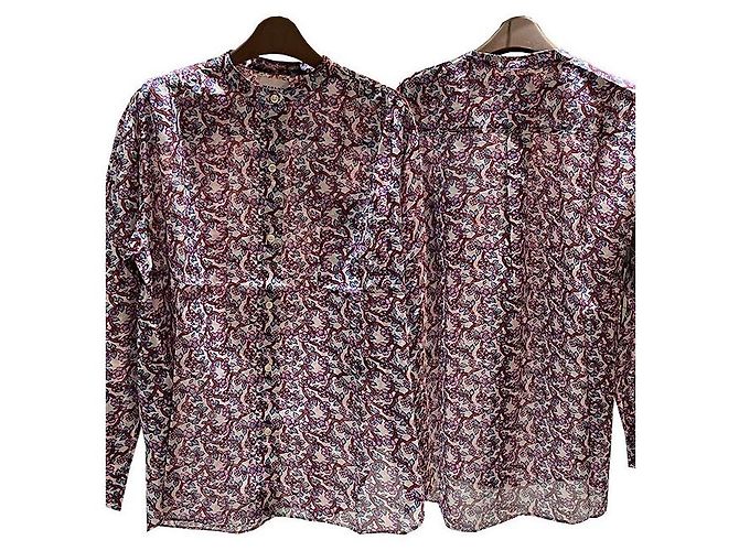 Isabel Marant MEXIKA Blumenbluse mit Tasche Weiß