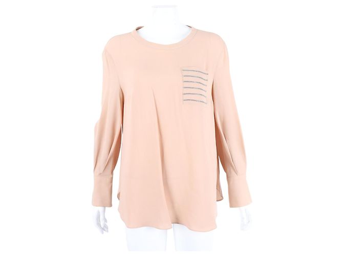 Seidenbluse mit langen Ärmeln Brunello Cucinelli