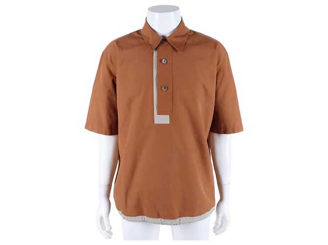 Hermès Top a Manica Corta Hermes Marrone