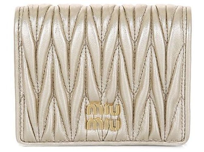 Miu Miu AFPP Napa Leather Wallet Golden