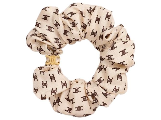 Céline Mini Triomphe Scrunchie Silk Gold Finish Brass Multiple colors