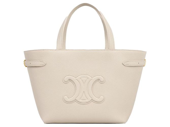 Céline Mini Cabas Anais Kuir Triomphe Beige Pâle Marron