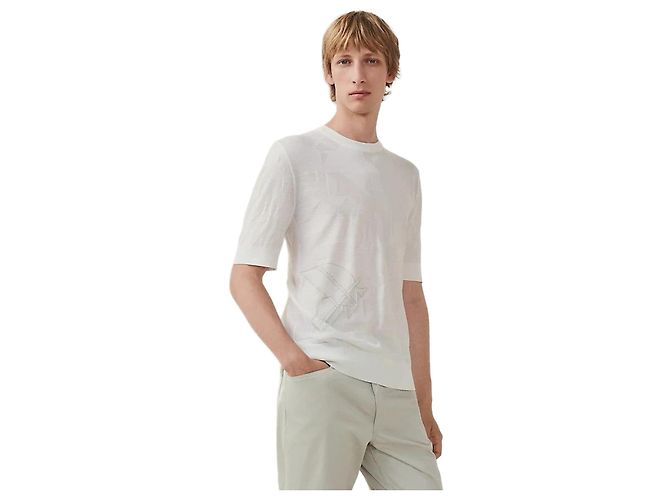 Hermès Herren T-Shirt Chevaux in Symmetrie Silber