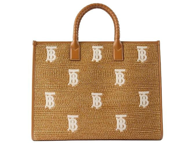 Burberry Medium Freya Tote Bag Natural Orange