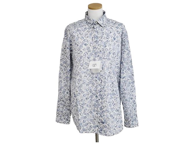 Hermès Camicia sport stampata Argento