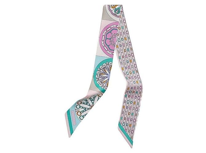 Hermès Lenço de seda para mulheres Twilly Efeito Caleidoscópio Azul