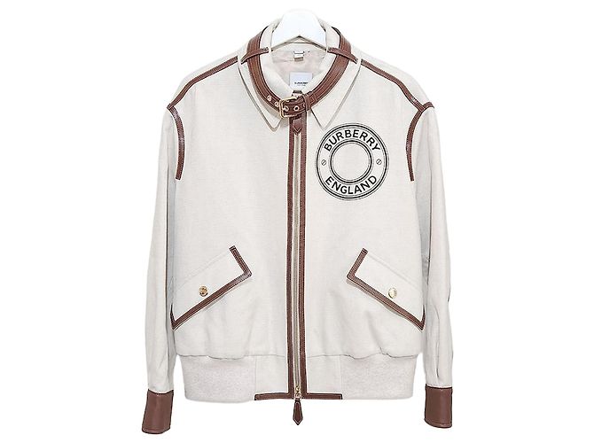 Burberry Giacca con logo grafico Argento