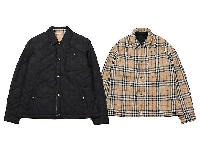 Burberry Wendbare gesteppte Nylon-Überhemd Schwarz