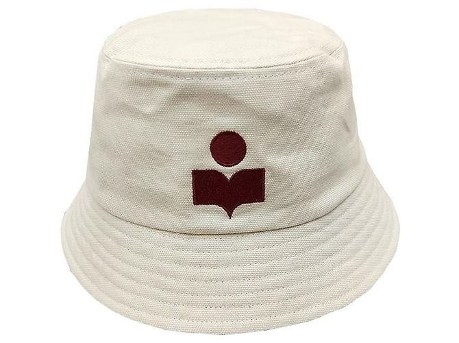 Isabel Marant Haley Logo Bucket Hat Ecru Red stamp: ECRD