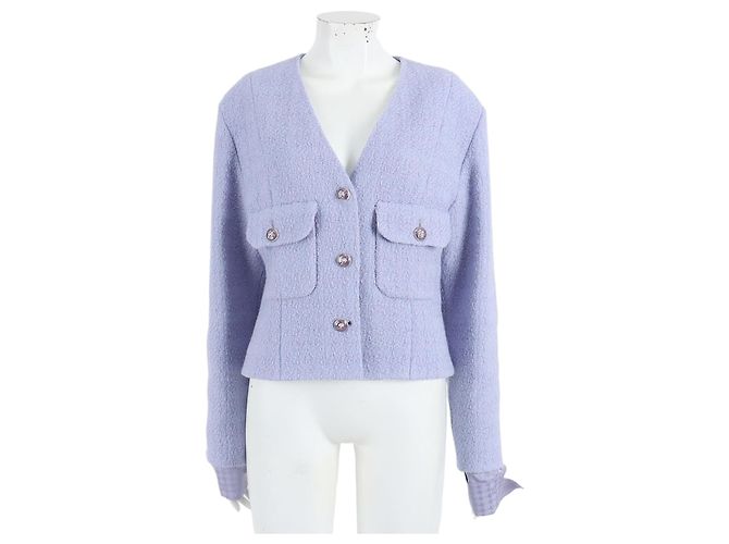 Chanel Tweed-Jacke Lila