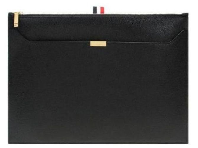 Thom Browne Clutch médio com duas bolsas RWB Tab Preto