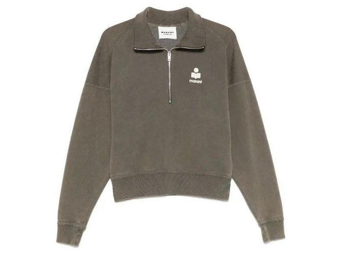 Isabel Marant Felpa con zip a metà e logo DBEC Bianco
