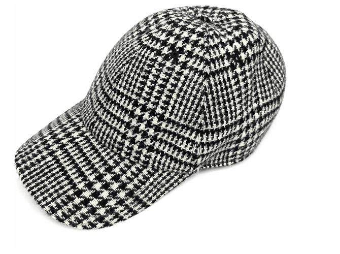 Thom Browne Houndstooth Check Tweed Baseball Cap
