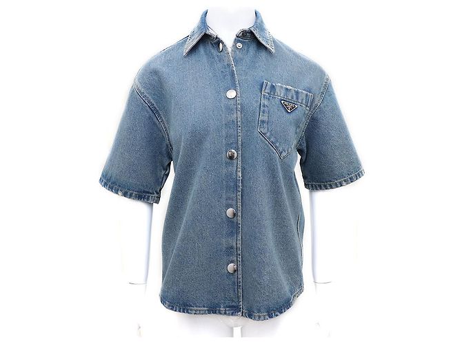 Prada Giacca camicia in denim Blu