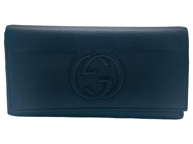 Gucci GG Logo Long Wallet Black