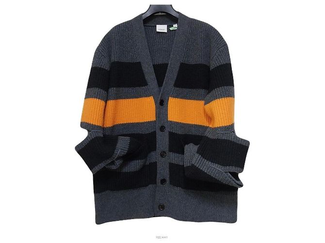 Burberry Gestreifter Strickcardigan Braun 