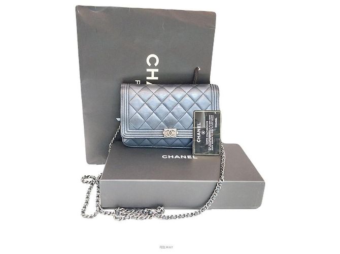Mini borsa a tracolla Boy Chanel Blu