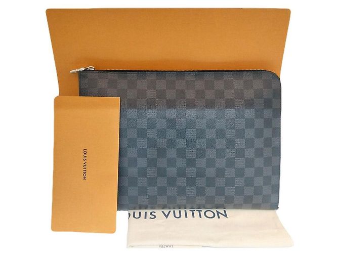 Louis Vuitton Damier Jour GM Clutch Bag Brown