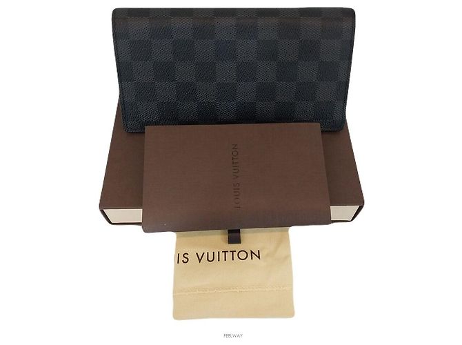 Louis Vuitton Brazza Geldbörse Damier Graphite Braun