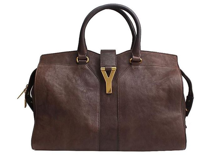 Saint Laurent Cabas Chic Large Tote Bag Brown