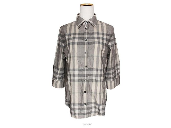 Burberry Camicia a quadri grigia Marrone