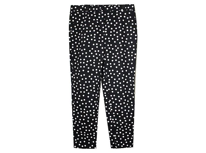 Dolce & Gabbana Two-Tone Dot Cigarette Pants Black