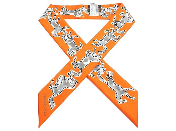 Hermès Cheval en Liberté Twilly Sciarpa Marrone 