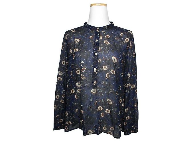 Blusa de algodón transparente Isabel Marant Étoile Azul
