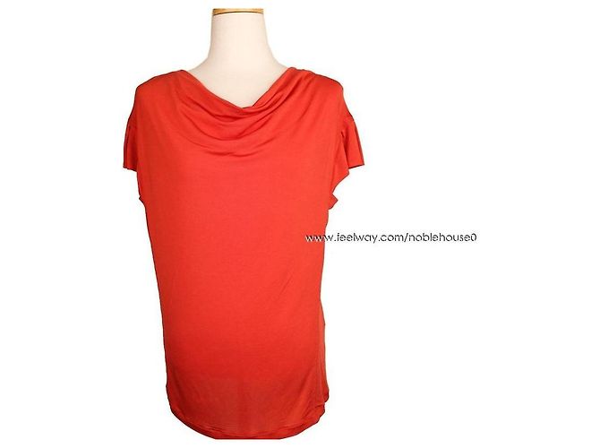 Louis Vuitton Oranges drapiertes Seidenmischung Top