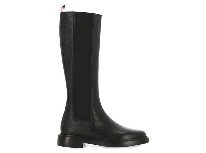 Thom Browne Botas Chelsea de cano alto em grão de seixo Preto