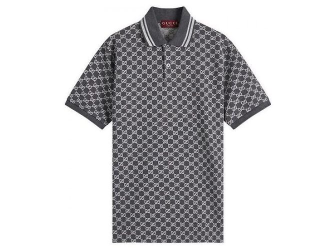 Gucci Polo aus Baumwoll-Jacquard Lame Braun